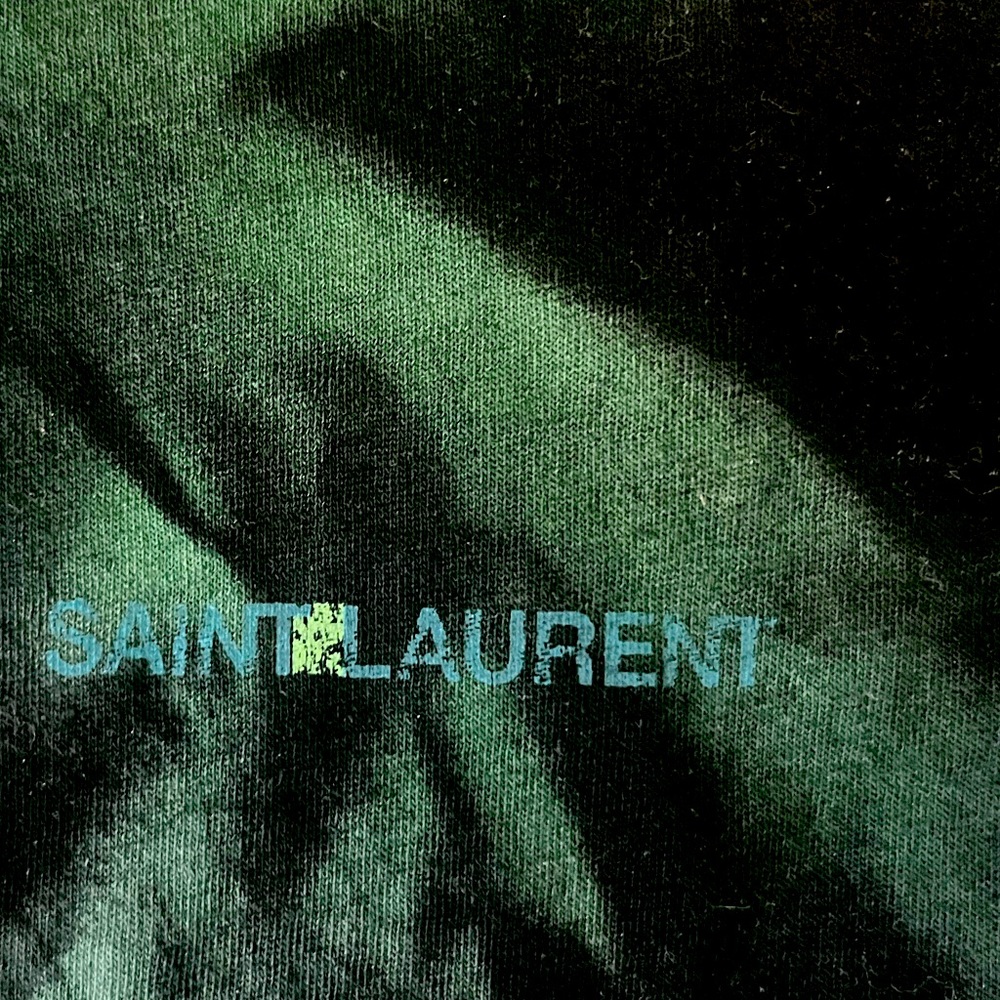 Saint Laurent Paris by Anthony Vaccarello green abstract palm XXL t shirt